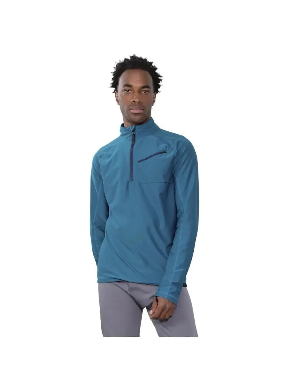 Obermeyer Flex 1/4 Quarter Zip Base Layer‎ Top Men's Teal Blue Agave Small S